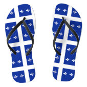 Volwassen slanke bandjes met vlag van Quebec Teenslippers (Voetbed)