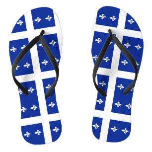 Volwassen slanke bandjes met vlag van Quebec Teenslippers