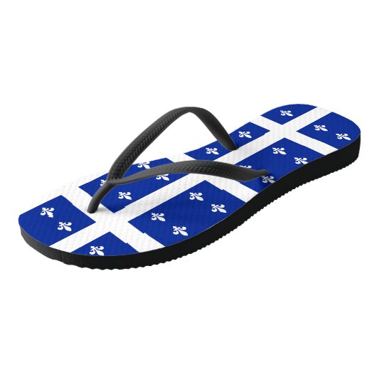 Volwassen slanke bandjes met vlag van Quebec Teenslippers (Schuin)