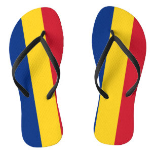 Volwassen slanke bandjes met vlag van Roemenië Teenslippers