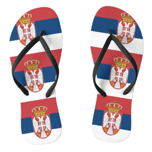 Volwassen slanke bandjes met vlag van Servië Teenslippers
