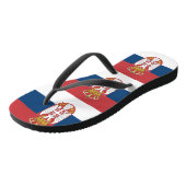 Volwassen slanke bandjes met vlag van Servië Teenslippers (Schuin)