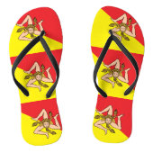 Volwassen slanke bandjes met vlag van Sicilië, Ita Teenslippers (Voetbed)