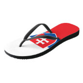 Volwassen slanke bandjes met vlag van Slowakije Teenslippers (Schuin)