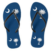 Volwassen slanke bandjes met vlag van South Caroli Teenslippers (Voetbed)