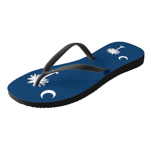 Volwassen slanke bandjes met vlag van South Caroli Teenslippers (Schuin)
