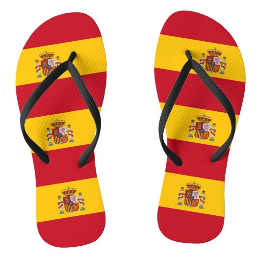 Volwassen slanke bandjes met vlag van Spanje Teenslippers (Voetbed)