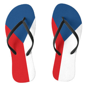 Volwassen slanke bandjes met vlag van Tsjechië Teenslippers