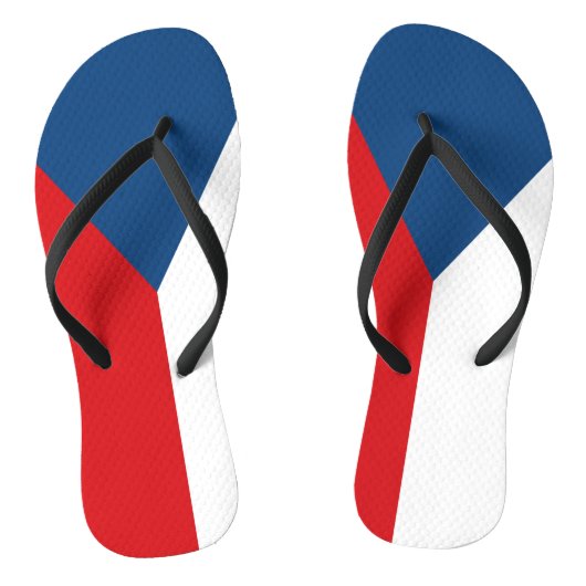 Volwassen slanke bandjes met vlag van Tsjechië Teenslippers (Voetbed)