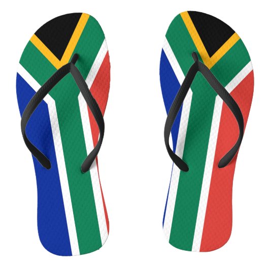 Volwassen slanke bandjes met vlag van Zuid-Afrika Teenslippers (Voetbed)