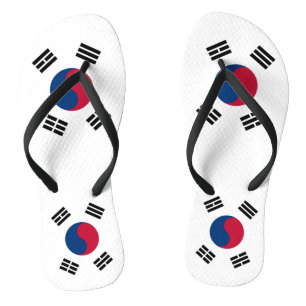 Volwassen slanke bandjes met vlag van Zuid-Korea Teenslippers