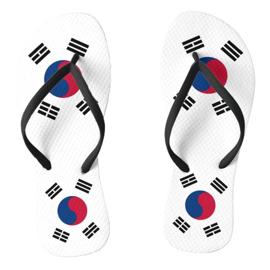 Volwassen slanke bandjes met vlag van Zuid-Korea Teenslippers (Voetbed)