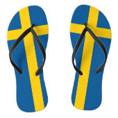 Volwassen slanke bandjes met vlag van Zweden Teenslippers (Voetbed)