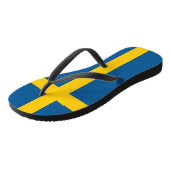 Volwassen slanke bandjes met vlag van Zweden Teenslippers (Schuin)