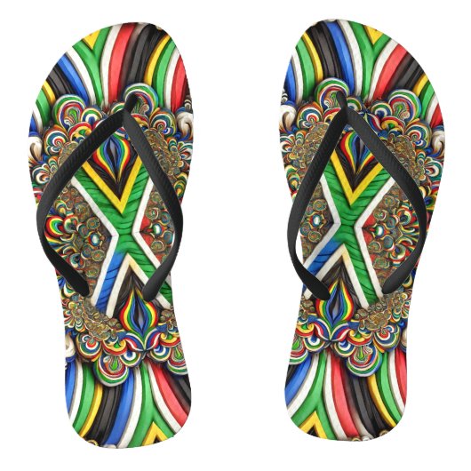 Volwassen slanke bandjes met Zuid-Afrikaanse kleur Teenslippers (Voetbed)