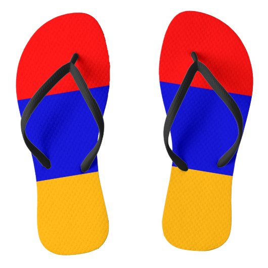 Volwassen slanke riemen met vlag van Armenië Teenslippers (Voetbed)