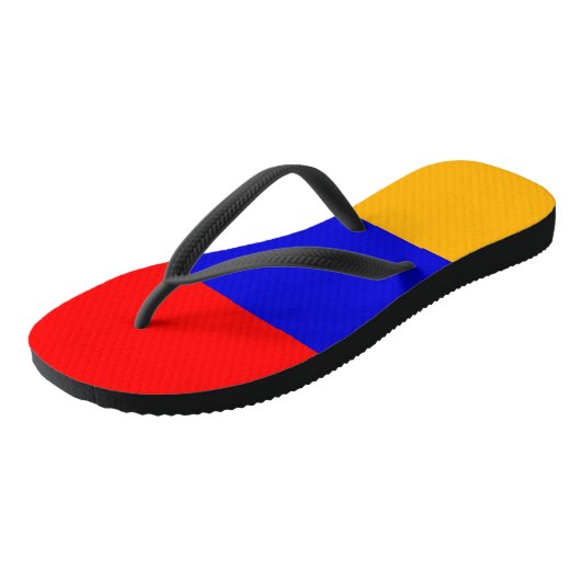 Volwassen slanke riemen met vlag van Armenië Teenslippers (Schuin)