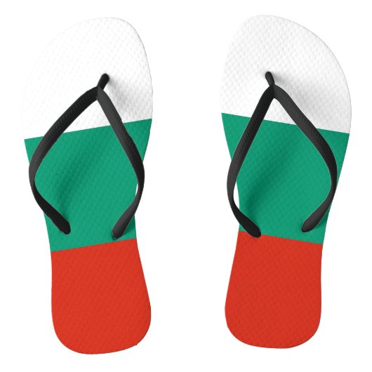 Volwassen slanke riemen met vlag van Bulgarije Teenslippers (Voetbed)