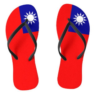 Volwassen slanke riemen met vlag van Taiwan Teenslippers