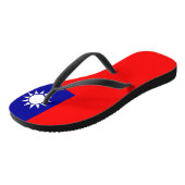 Volwassen slanke riemen met vlag van Taiwan Teenslippers (Schuin)