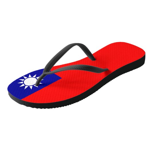 Volwassen slanke riemen met vlag van Taiwan Teenslippers (Schuin)