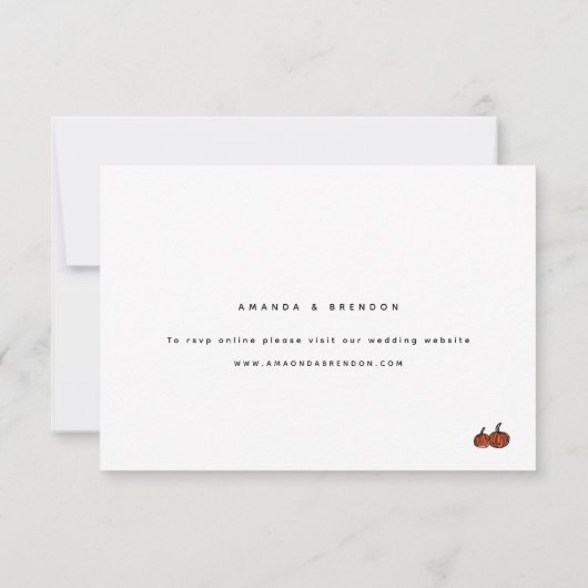 Volwassen slechts één gast | Kaart Pumpkins Weddin (Achterkant)