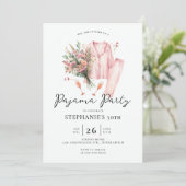 Volwassen Sleepover Party Wilde Bloemen 30e Verjaa Kaart (Staand voorkant)