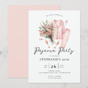 Volwassen Sleepover Party Wilde Bloemen 30e Verjaa Kaart