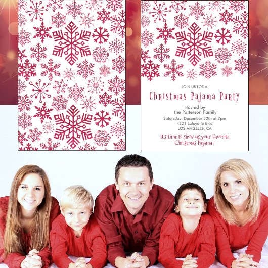 Volwassen Slumber party uitnodiging Glitter Sneeuw