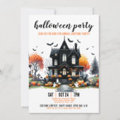 Volwassen spookhuis Halloween Party Kaart (Voorkant)