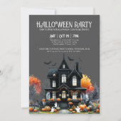 Volwassen spookhuis Halloween Party Kaart (Voorkant)