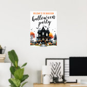 Volwassen spookhuis Halloween Party Sign Poster (Thuiskantoor)