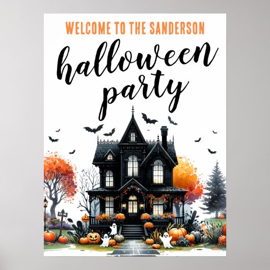 Volwassen spookhuis Halloween Party Sign Poster (Voorkant)