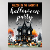 Volwassen spookhuis Halloween Party Sign Poster (Voorkant)