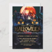 Volwassen Spooky Hunted House Halloween Party Kaart (Voorkant)