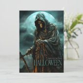 Volwassen Spooky Scary Grim Reaper Halloween Party Kaart (Staand voorkant)