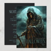 Volwassen Spooky Scary Grim Reaper Halloween Party Kaart (Voorkant / Achterkant)