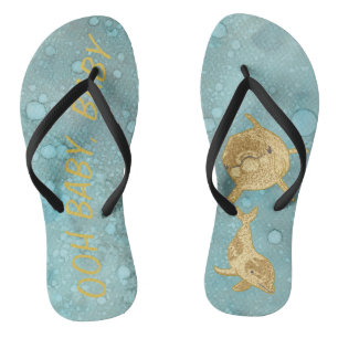 Volwassen Teenslippers "Gold Dolphin Mam and Baby"