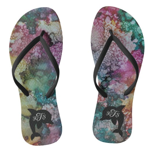 Volwassen Teenslippers"Inkblots Pink GoldGreens Do Teenslippers (Voetbed)