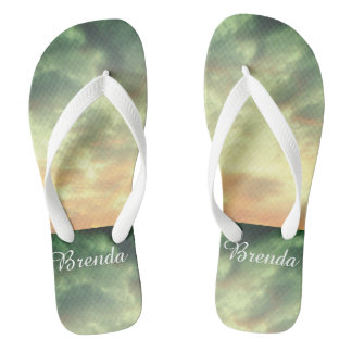 Volwassen Teenslippers van de Zomer Sky, brede rie