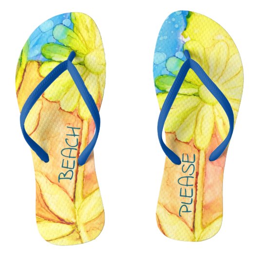 Volwassen Teenslippers "Yellow Flower" (Voetbed)