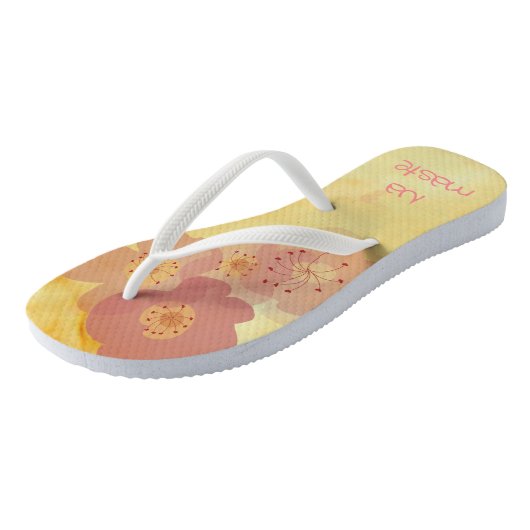 Volwassen Teenslippers "Zachte gelen en roze" (Schuin)