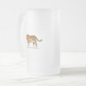 Volwassen tijger matglas bierpul (Voorkant links)