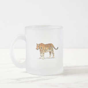 Volwassen tijger matglas koffiemok