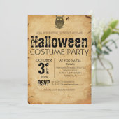 Volwassen Uil Gothic Halloween Kostuumfeest Kaart (Staand voorkant)