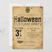Volwassen Uil  Gothic Halloween Kostuumfeest Kaart (Voorkant)