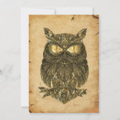 Volwassen Uil Gothic Halloween Kostuumfeest Kaart (Achterkant)