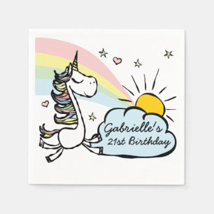 Volwassen Unicorn Birthday Servetten