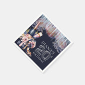 Volwassen Verjaardag 20e Gepersonaliseerde Champag Servet (Hoek)