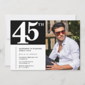 Volwassen verjaardag 45e verjaardag uitnodiging Ch (Voorkant)